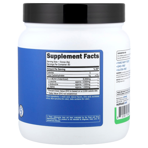 Nutricost, Performance, BCAA, со вкусом зеленого яблока, 540 г (1,2 фунта)