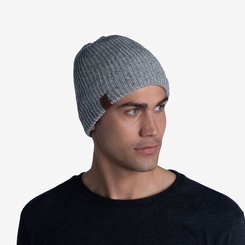 Шапка вязаная с флисом Buff Hat Knitted Polar Lyne Light Grey Фото 2