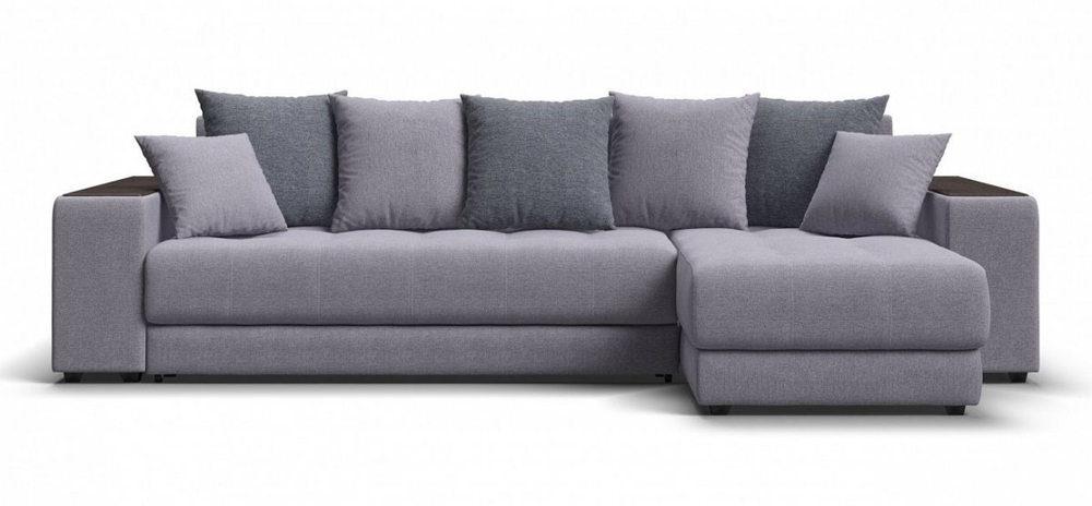 Угловой диван Дубай Рогожка Мальмо платина, Рогожка Венто серый