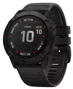 Умные часы Garmin Fenix 6X Pro черный с черным ремешком