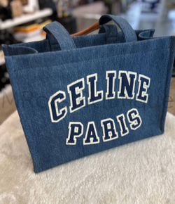 Джинсовая сумка шоппер Celine Cabas Drawstring премиум класса