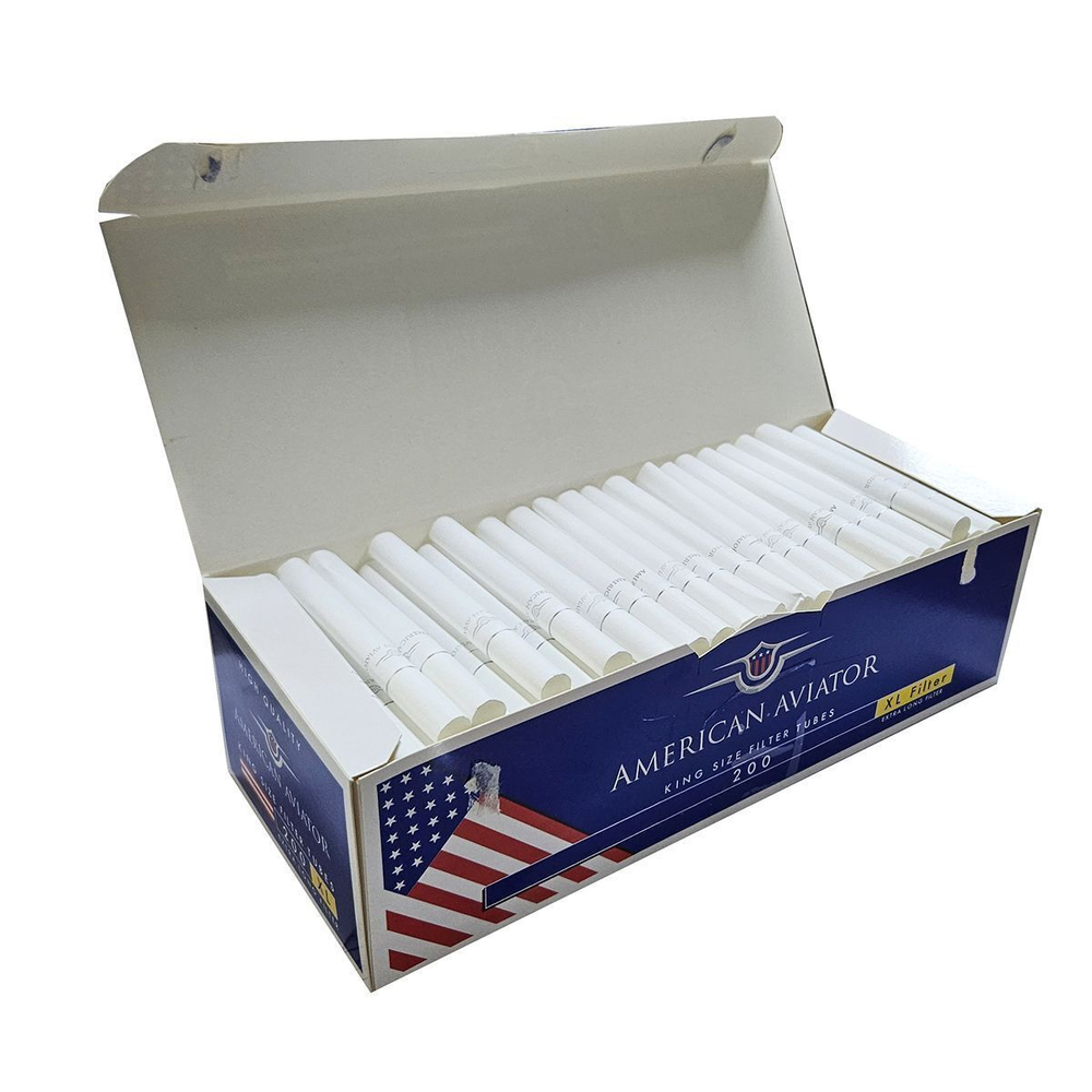 Комплект гильзы для сигарет "American Aviator" XL Filter White 5х200шт