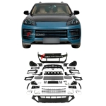 Комплект переделки переднего бампера и фар в стиле Cayenne Turbo E3 9YA / 9Y0.2 рестайлинг 2024+ для PORSCHE CAYENNE E1 9PA 957 рестайлинг 2007–2010