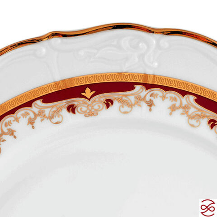 Набор тарелок Thun Мария Луиза Красная лилия 25см (6 шт)