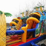Коммерческий надувной батут "Слоник с двумя переходами"
