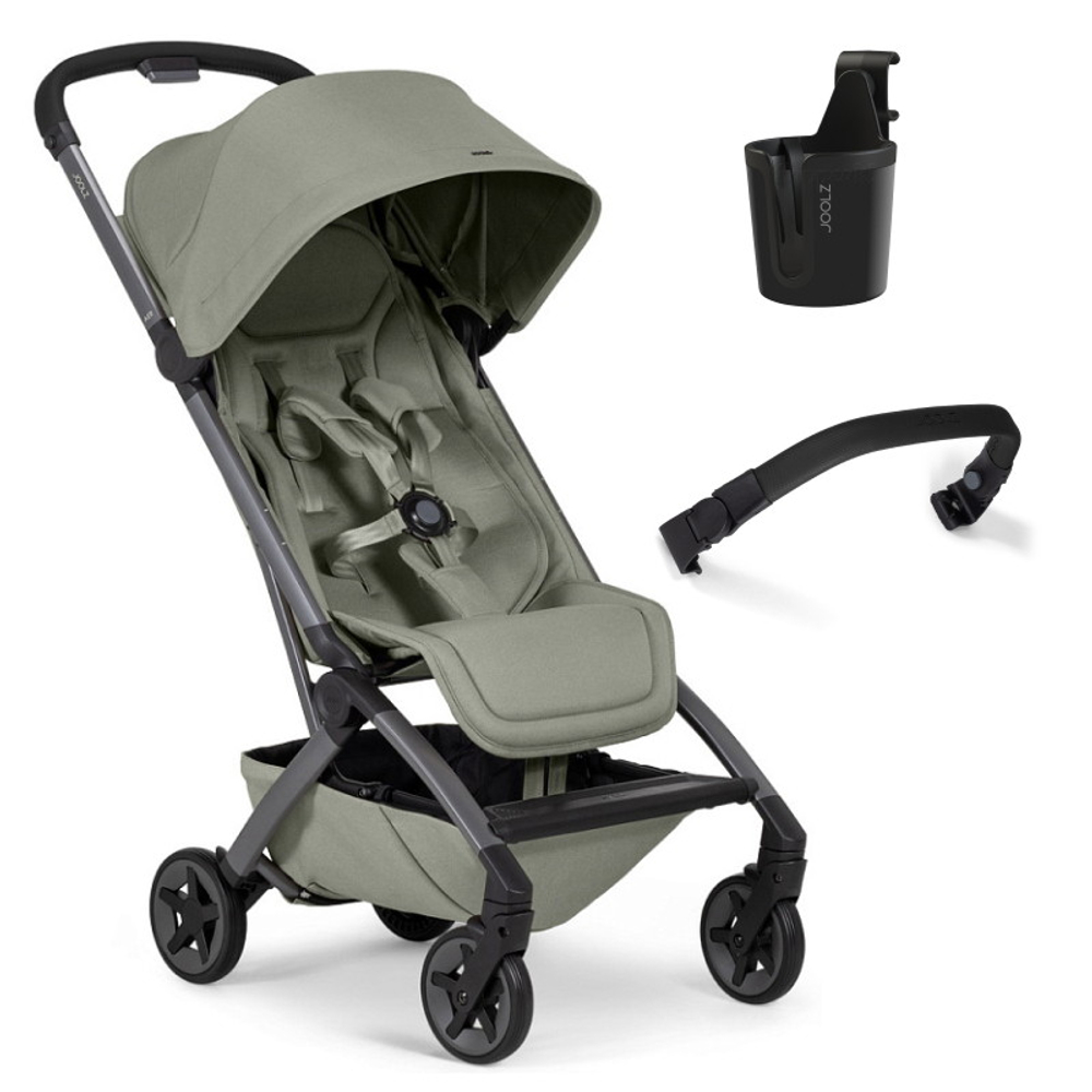 Детская прогулочная коляска Joolz Aer 2 SE с бампером и подстаканником Sage Green