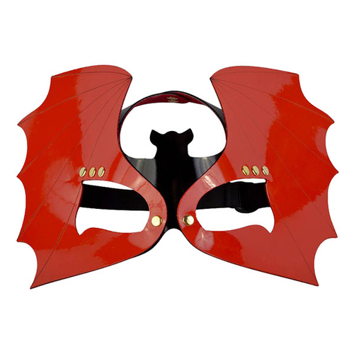 Красно-черная маска на глаза из лаковой кожи Летучая мышь Sitabella BDSM Accessories 4060-12