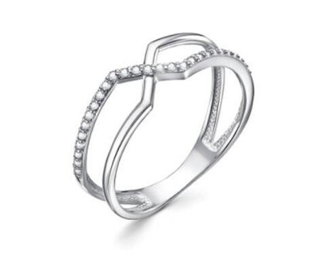 Кольцо из серебра с фианитами