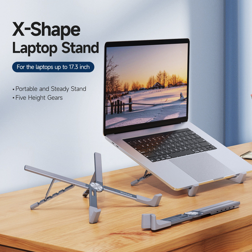 Складная X-образная подставка для ноутбука из алюминия от Dux Ducis, серия X-Shape Laptop Stand