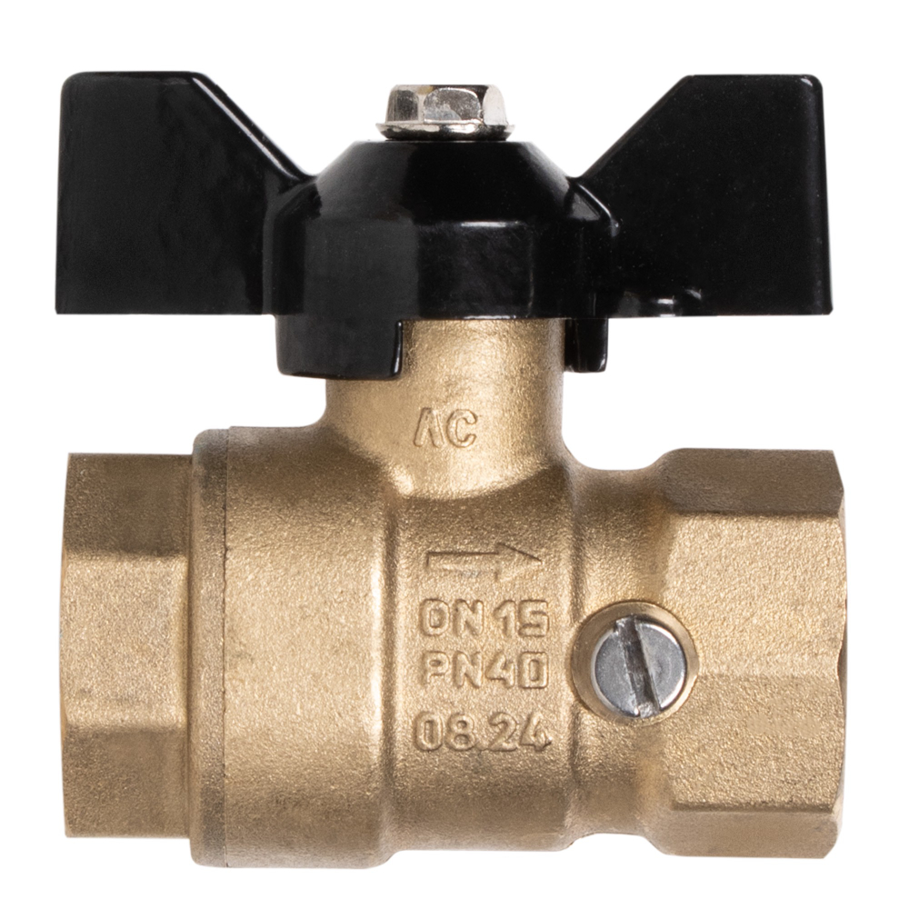 Кран шаровой латунный LD Pride 44.15.В-В.2М.Б Ду15 Ру16 для манометра, вн-вн, (бабочка)