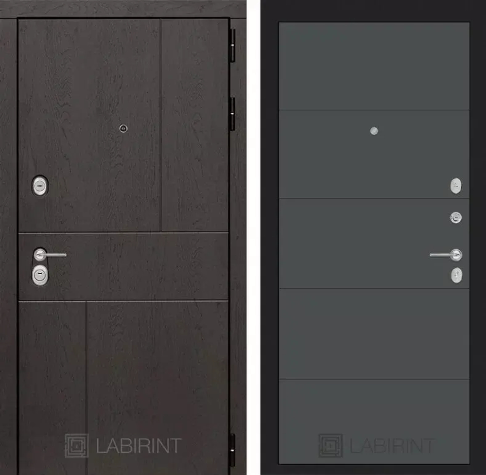 Дверь входная Лабиринт URBAN 13 Графит софт металлическая