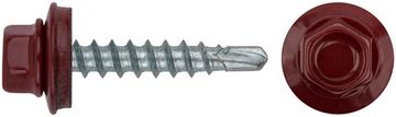 Шурупы кровельные со сверлом 4.8 х 28 RAL 3011 красный 100 шт. Фасовка