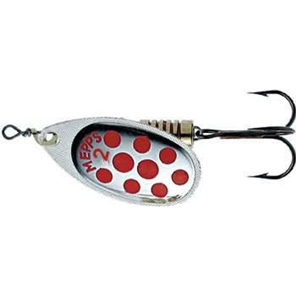 Блесна вращающаяся Mepps AGLIA PTS, 2, SILVER/Red dots