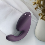 Фиолетовый вибратор 19,5см с вакуумным стимулятором Womanizer Next Duo Dark Purple WZ142SGD