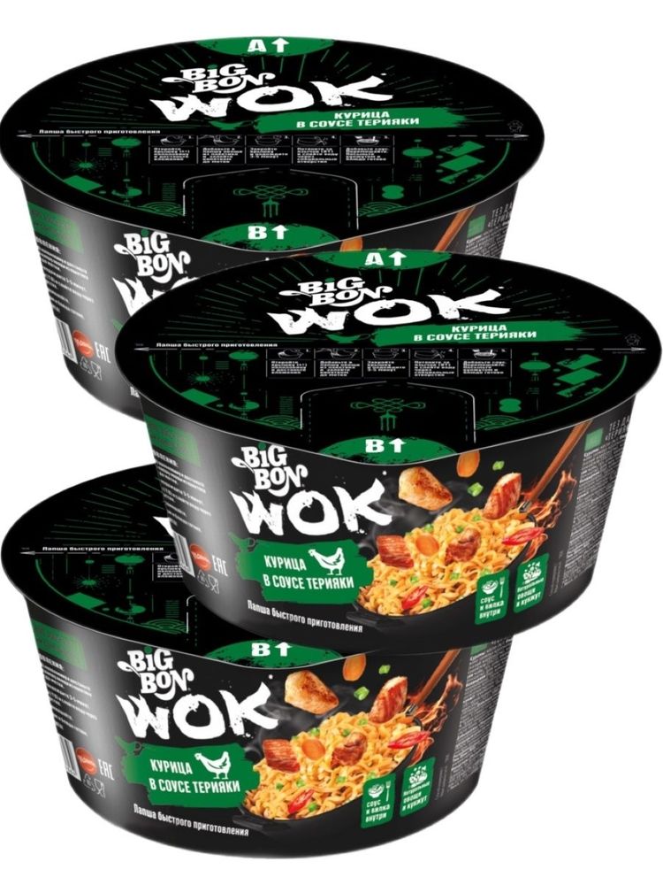 Лапша Big Bon WOK Курица терияки 85 г