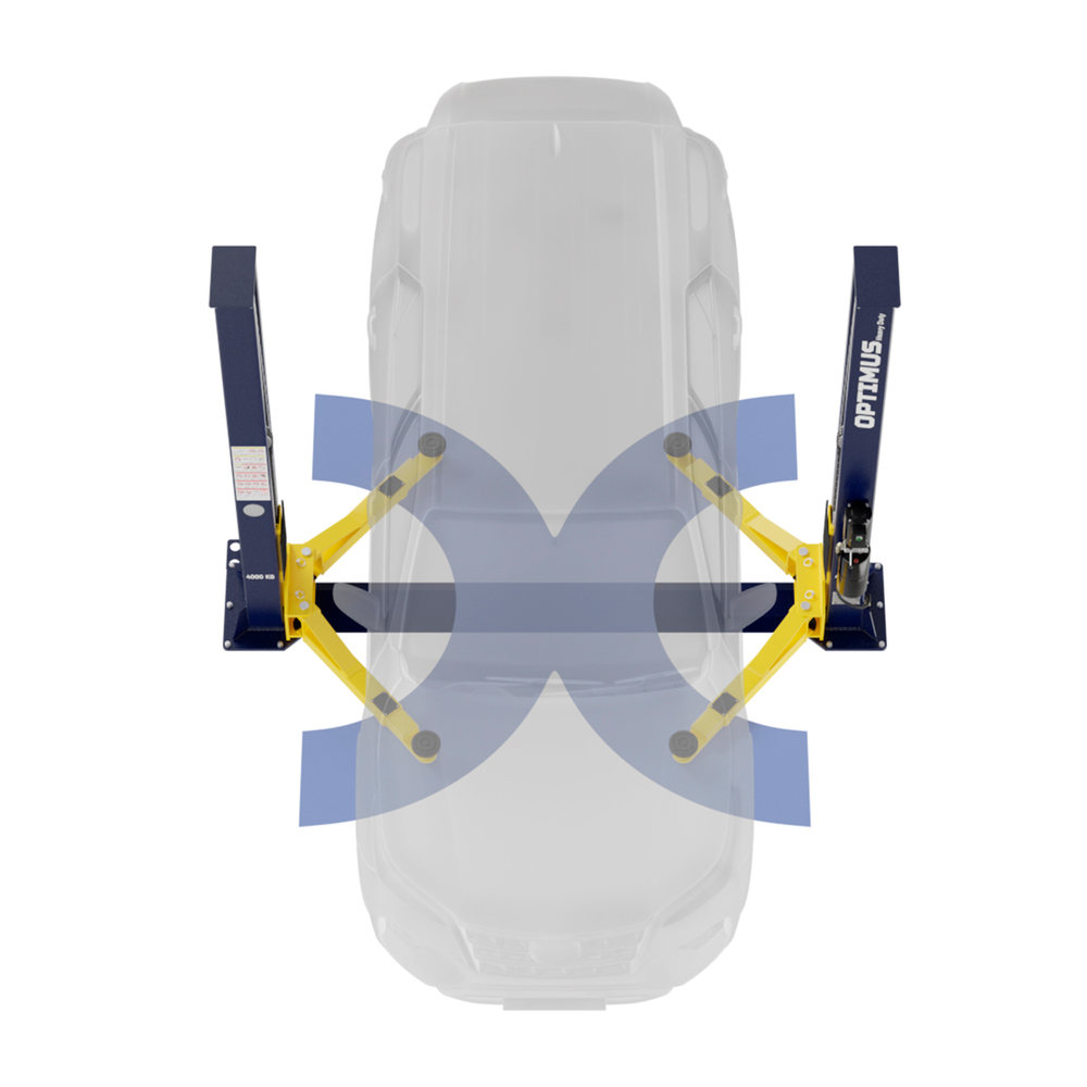 OPT-4T/380 Подъемник двухстоечный с нижней синхронизацией 4 тонны, одност. разбл., 380В