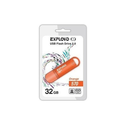 USB Флешка 32GB Exployd 570, USB 2.0, оранжевая