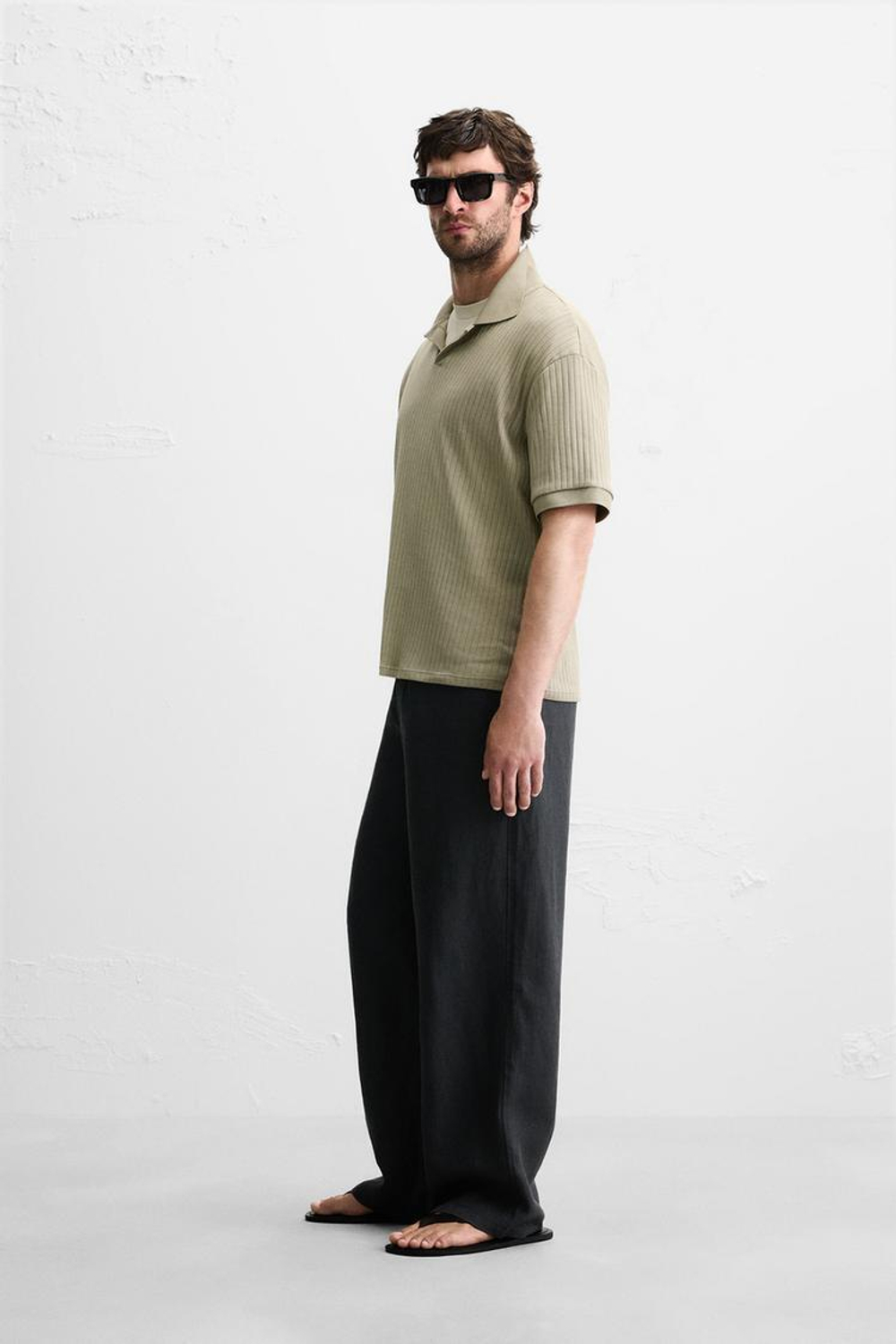 ZARA ПОЛО В РУБЧИК, СВЕТЛО-ЗЕЛЕНЫЙ