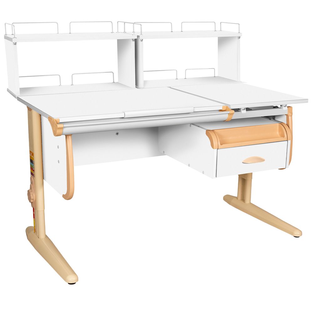 Растущая парта СУТ 25 с задними полками СУТ.15.240 и навесной тумбой (1200×880 мм)