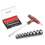 Отвертка с Т-образной эргономичной ручкой, набором бит и насадок, 20 шт, CrV Matrix