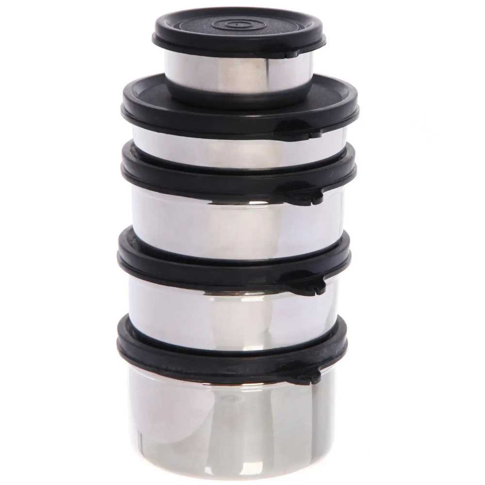 Набор Туриста (бутылка для воды 800мл +5мисок) из нержавеющей стали в чехле