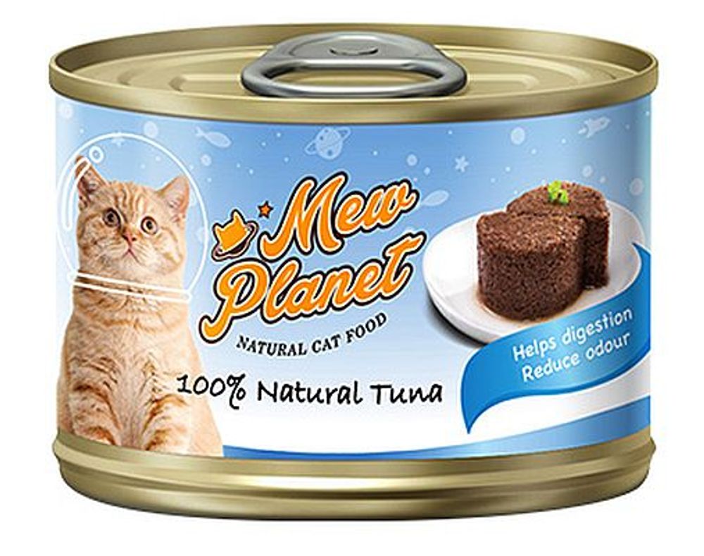 Pettric Mew Planet - ТУНЕЦ 100% паштет, корм влажный для кошек 160г Pettric Mew Planet - ТУНЕЦ 100% паштет, корм влажный для кошек 160г