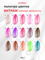 BSG Жёсткий гель для наращивания Konfityur ВИТРАЖ №01 НИЗКАЯ ВЯЗКОСТЬ (13 г)