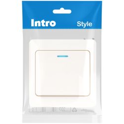 Выключатель Intro Style 7-102-01 с подсветкой, 10А-250В, IP20, СУ, белый