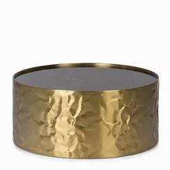 Кофейный столик Mercury Ø80х37 см, золотистый металл, черная керамика