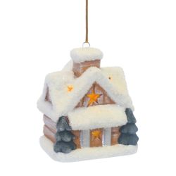 GAEM Украшение новогоднее "Домик" с подсветкой (LR44 2 шт), L7 W5 H8 см, 3в.