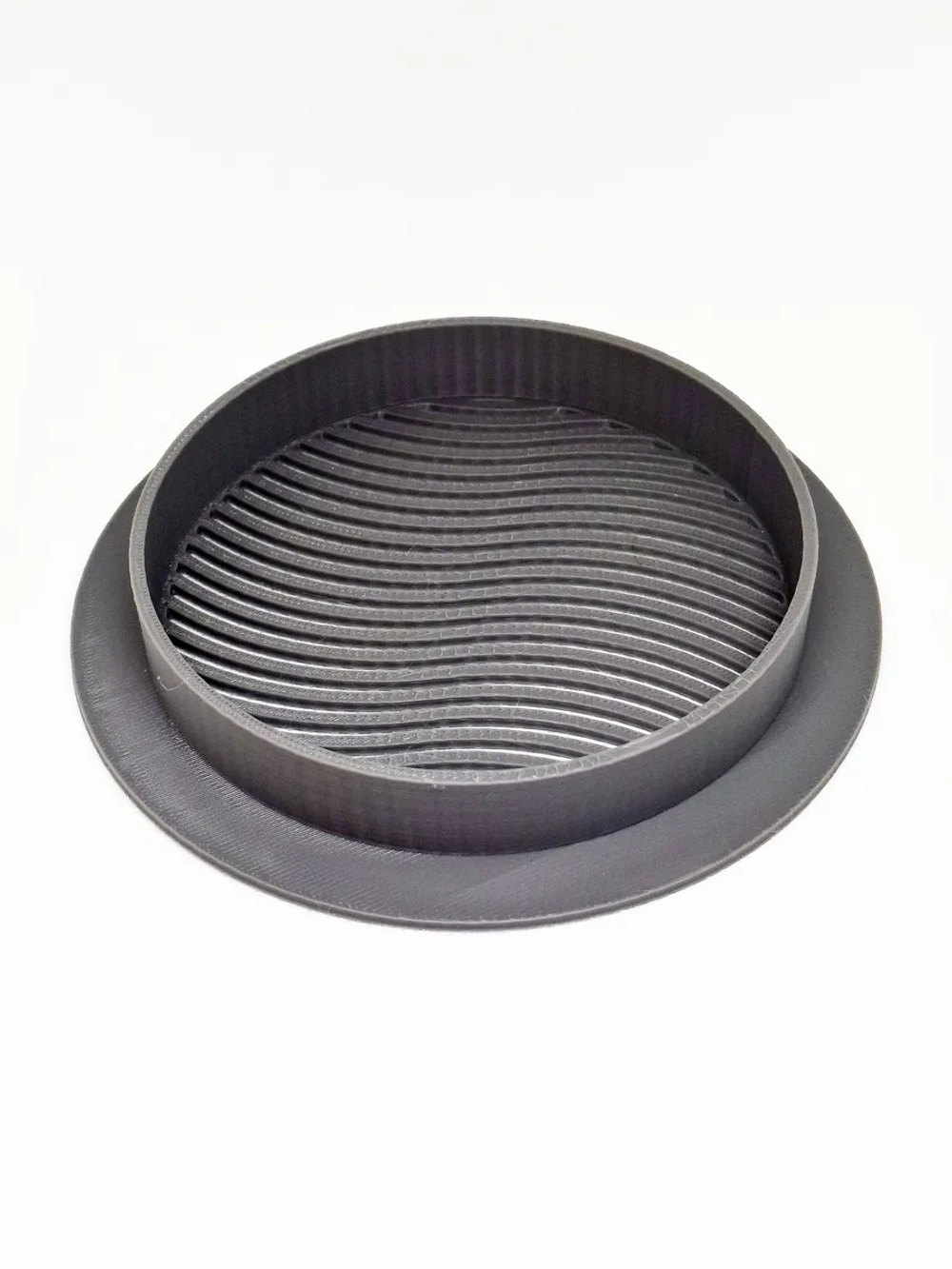 Решетка вентиляции с фланцем D100 мм (цвет: серый бетон)