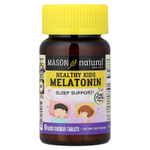 Mason Natural, мелатонин для детей от 4 лет, с фруктовым вкусом, 60 таблеток (500 мкг в 1 таблетке)