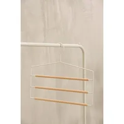Вешалка для брюк и юбок многоуровневая SAVANNA Wood, 3 перекладины, 37×32×1,1 см, цвет белый