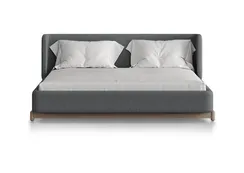 Кровать Basic спальное место 160*200 см (светло-серый, твид)