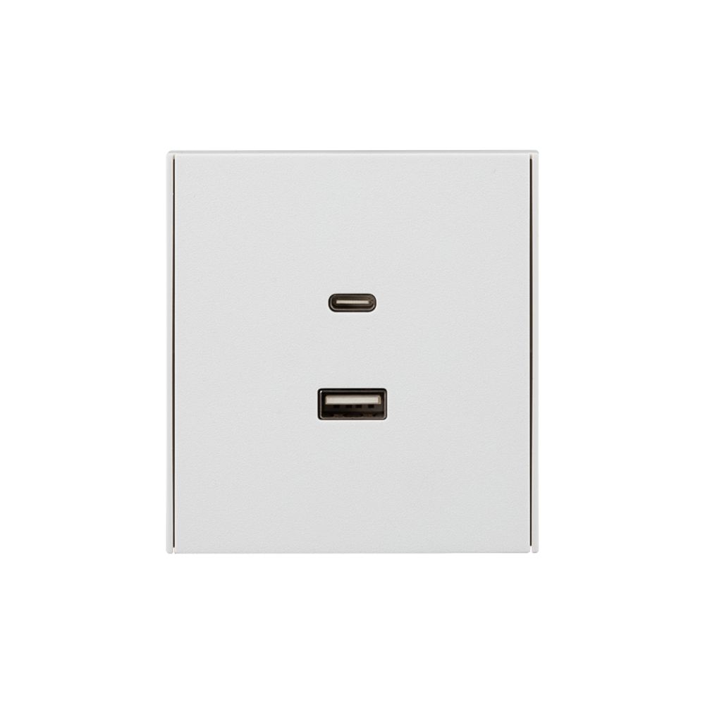 Розетка STRONG USB-A+Type-C 3А с функцией быстрой зарядки жемчуг KRANZ
