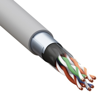 Кабель витая пара экранированный F/UTP 4PR cat 5e 24AWG оболочка PVC серая [305м] TERACOM PRO (провод для интернета) TRP-5EFTP-04PVC-GY-IN3