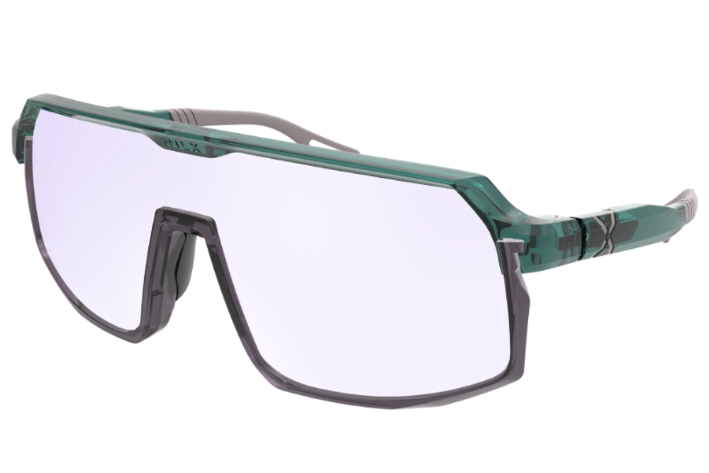 Спортивные очки с диоптриями HILX Inferno Shiny Crystal Green / Photochromic Purple Mirror Lens