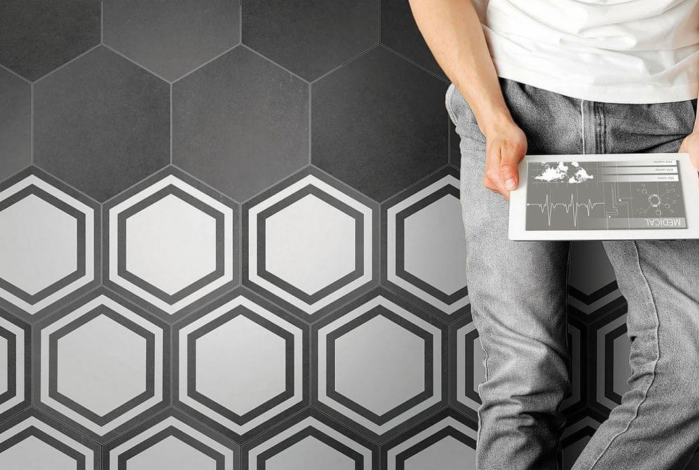 Adex Pavimento Hexagono White 20x23