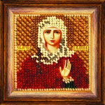 ема: Религия, иконы, святые¶Техника: Вышивание бисером¶Размер: 6,5х6,5см (в рамке 9х9 см)¶Основа: Тк
