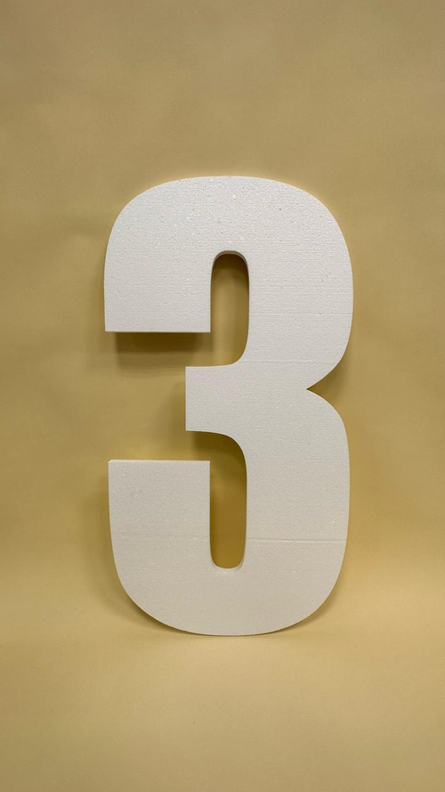 Основа из пенопласта "Цифра 3" толщина 2 см, h - 92 см