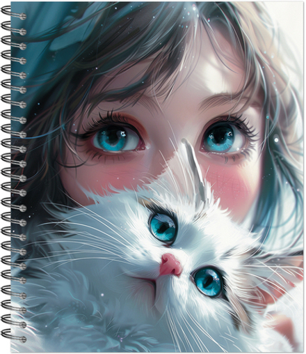 Тетрадь общая  "Anime cats", 96 л., гребень