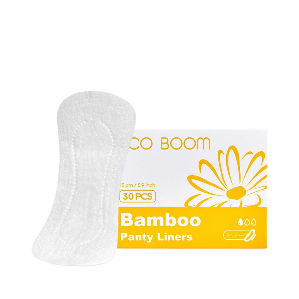 Ежедневные гигиенические прокладки из органического бамбука, ультратонкие, без запаха, Daily Liners 1 капля 150 мм 30шт (Eco Boom)