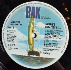 Винтажная виниловая пластинка LP Smokie Greatest Hits (UK 1977)