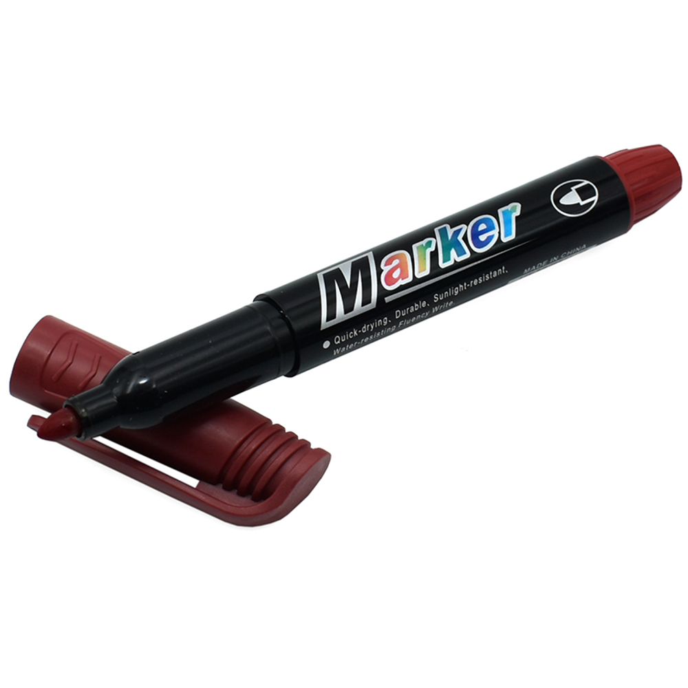 Маркер перманентный BASY "FL-6011" 1-3 мм, красный