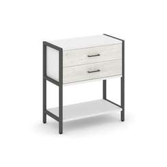 Shelf System Односекционный стеллаж двухярусный с ящиками SN.STM-212 Белый/Дуб Наварра/Металл Антрац