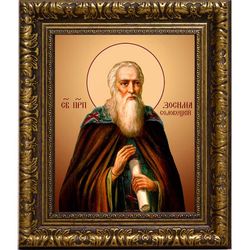 Зосима Соловецкий, преподобный игумен. Икона на холсте.
