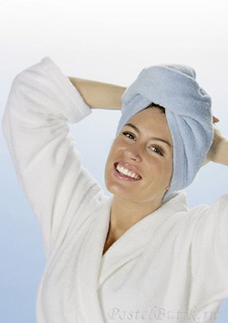 Полотенце для волос 70x70 Cawo Turban 7073 Hairtowel голубое