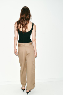 ZARA ТОП-КОРСЕТ С ЗАСТЕЖКОЙ-МОЛНИЕЙ, ЧЕРНЫЙ