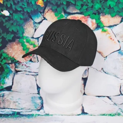 Бейсболка унисекс «Russia», хлопок, цвет черный, р58