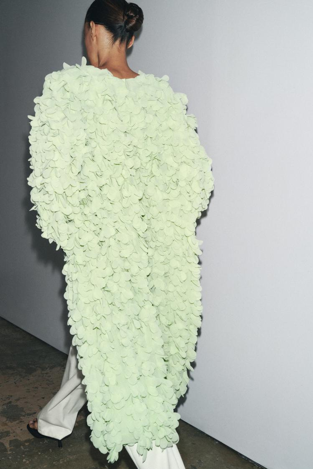 ZARA ПАЛЬТО ИЗ РЕЛЬЕФНОЙ ТКАНИ, МЯТНЫЙ